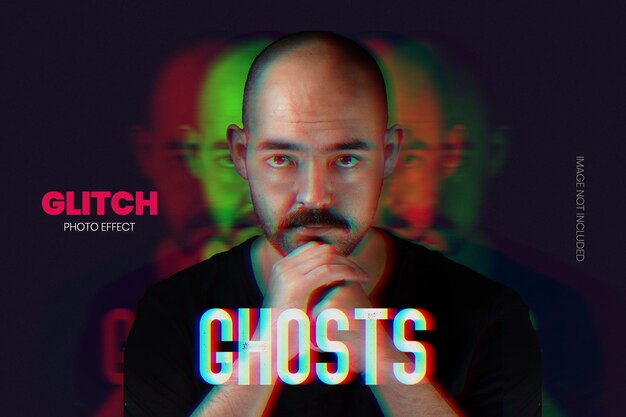 Efecto de foto de falla de efecto fantasma de duotono
