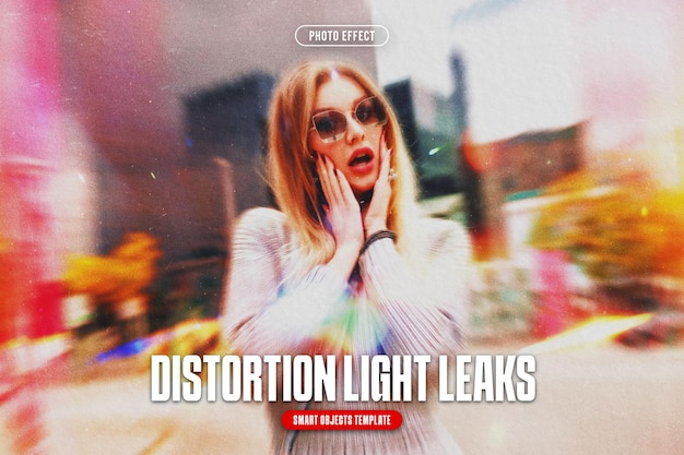 Efecto de foto de fugas de luz de distorsión