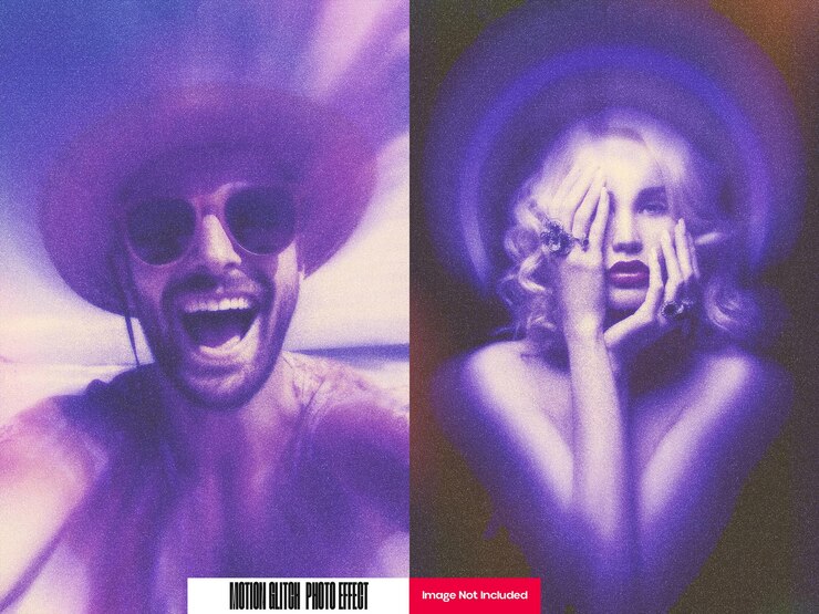 Efecto de foto de glitch de movimiento para el cartel