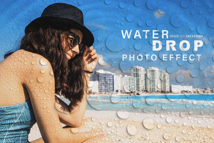 PSD efecto de foto de gota de agua psd