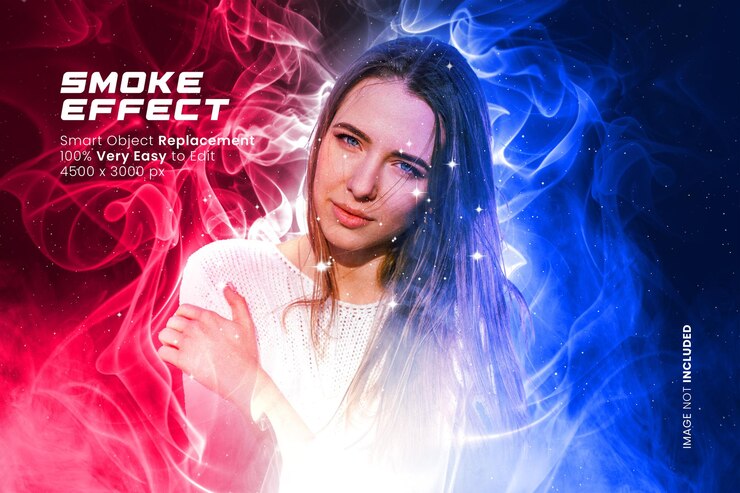 PSD efecto de foto de humo