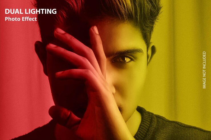 Efecto de foto de iluminación dual psd