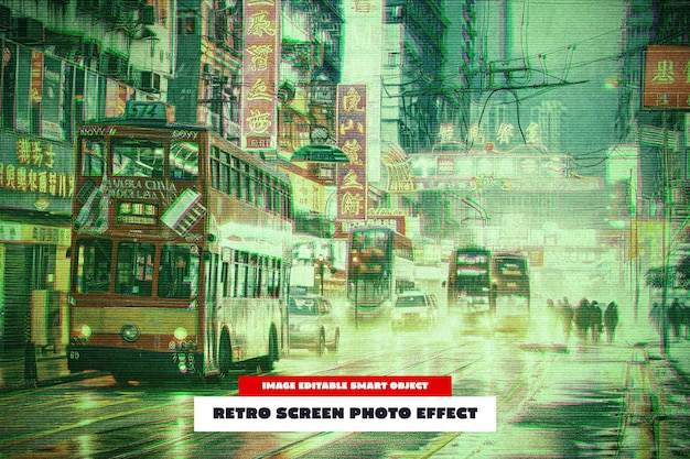 Efecto de foto de pantalla retro