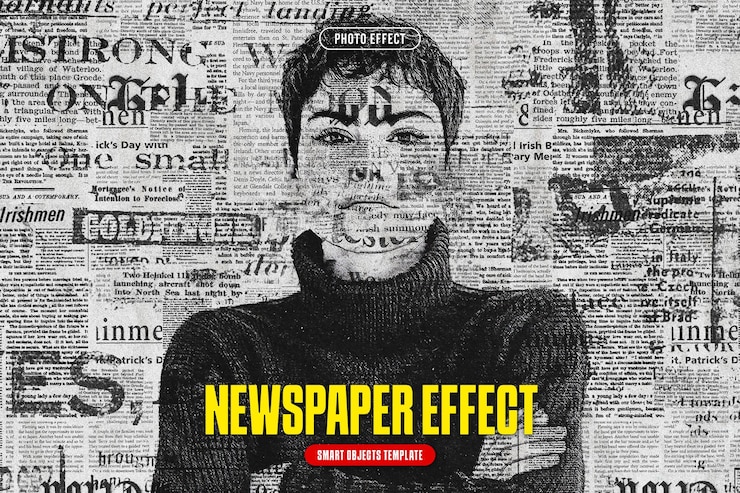 PSD efecto de foto de periódico