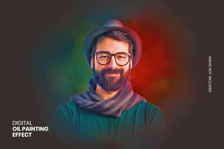 PSD efecto de foto de pintura al óleo