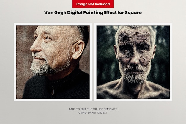 Efecto de foto de pintura digital de van gogh para cuadrado