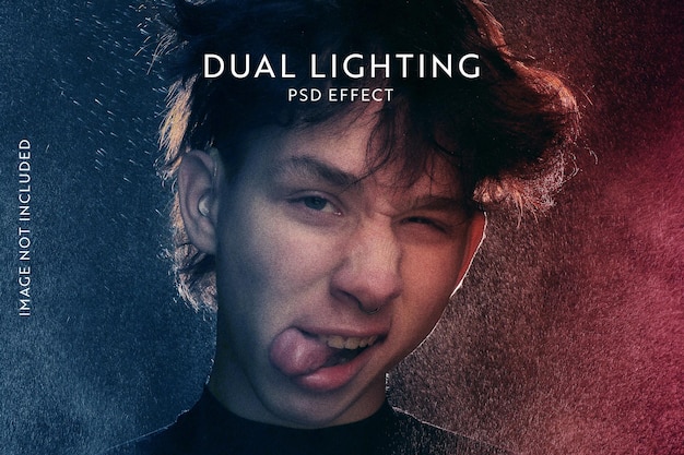 Efecto de foto psd de iluminación dual