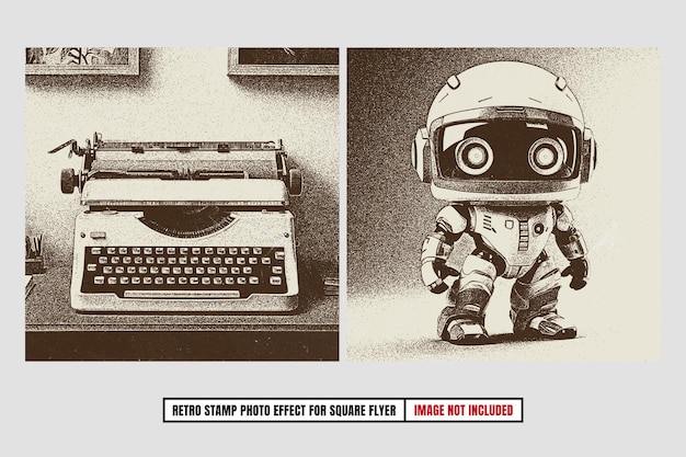 Efecto de foto de sello retro para el cuadrado