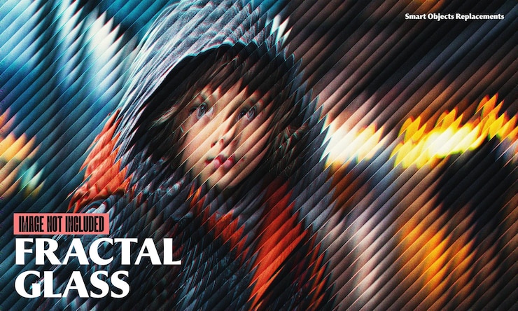 PSD efecto de foto de vidrio fractal