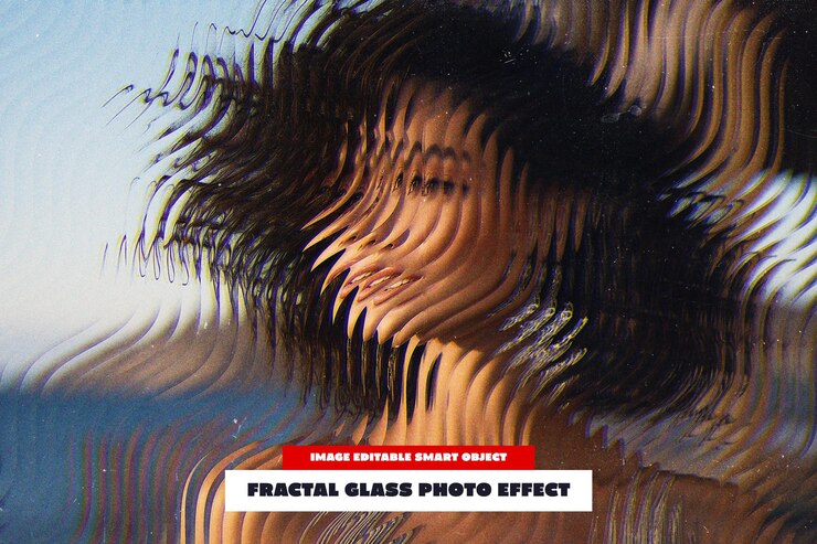 PSD efecto de foto de vidrio fractal