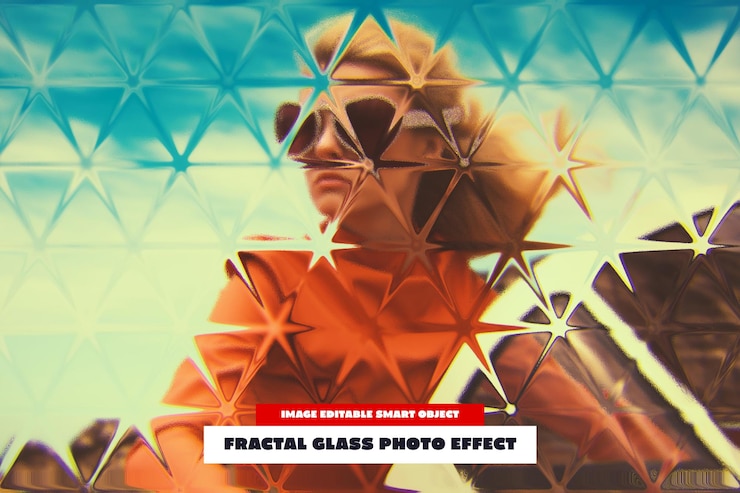 PSD efecto de foto de vidrio fractal