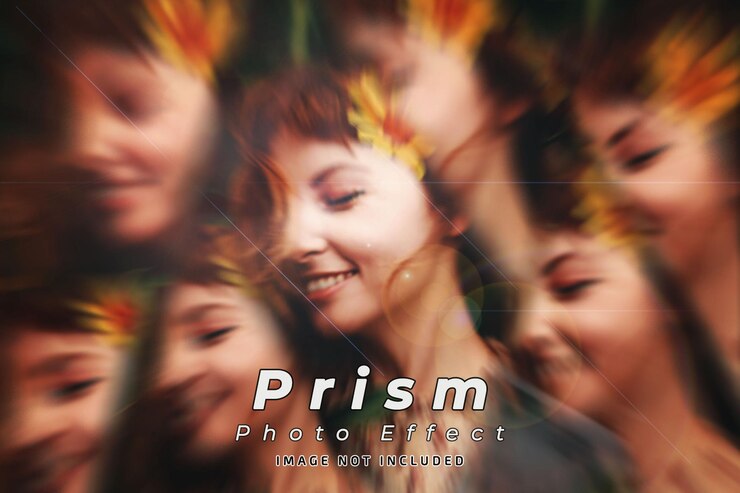 PSD efecto de foto de vidrio roto de caleidoscopio de prisma