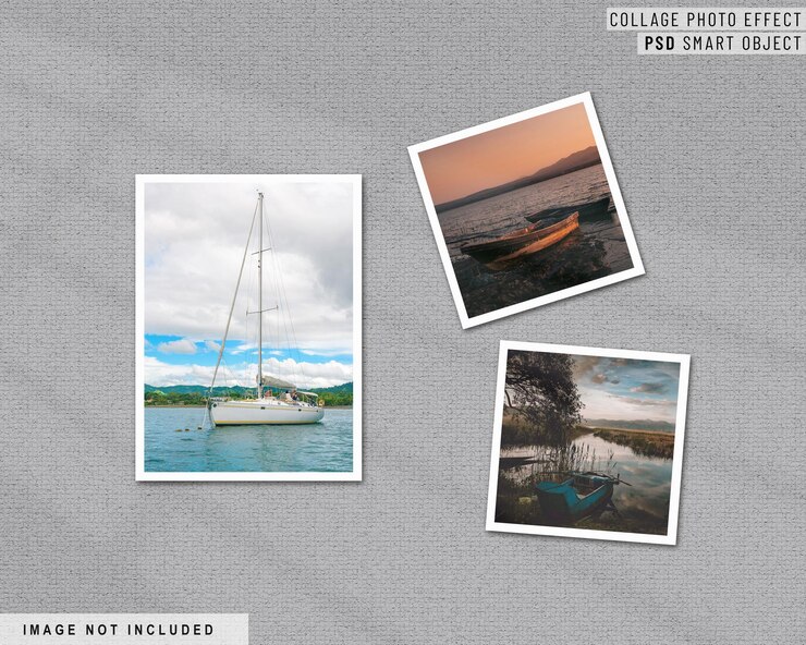 Efecto de fotografía de collage objeto inteligente psd