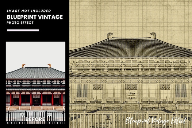 Efecto fotográfico antiguo de Blueprint