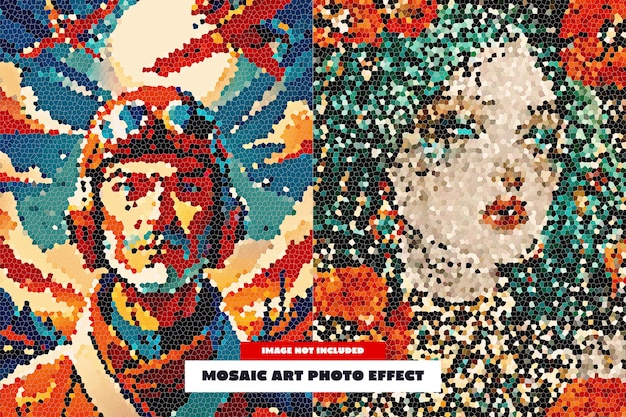 Efecto fotográfico de arte mosaico para póster