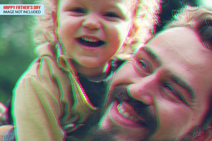 PSD efecto fotográfico a color del día del padre.