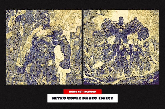 Efecto fotográfico cómico retro para el cuadrado