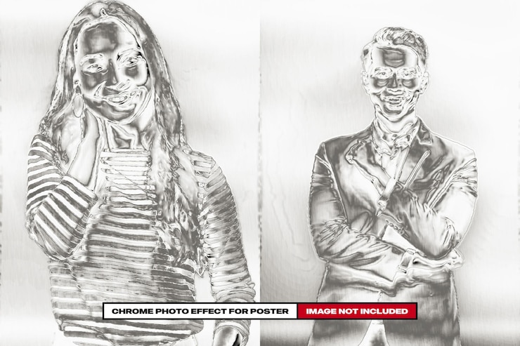 PSD efecto fotográfico de cromo para cartel