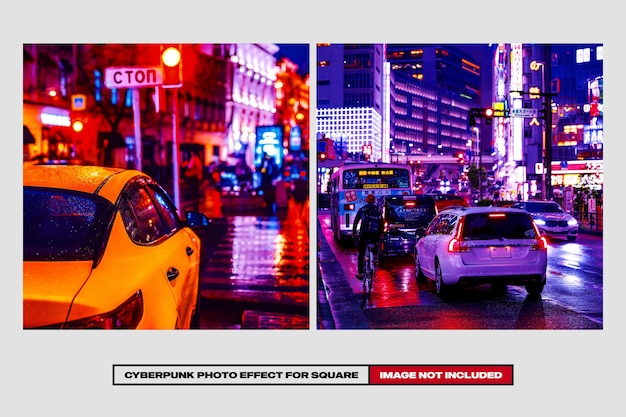 Efecto fotográfico Cyberpunk para Square