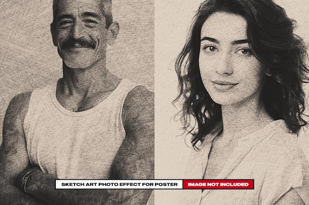 Efecto fotográfico de dibujo para cartel
