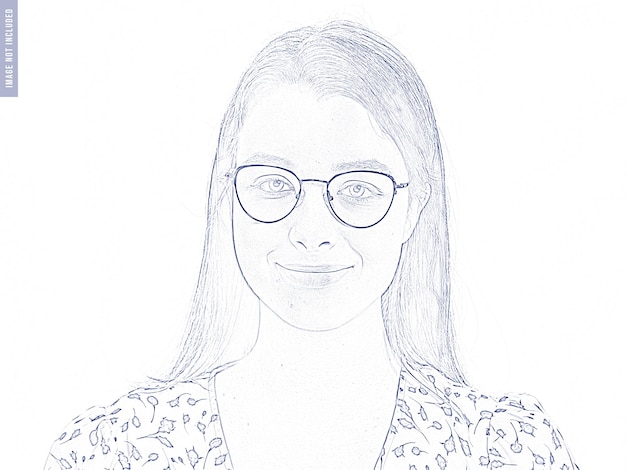 Efecto fotográfico de dibujo digital con lápiz