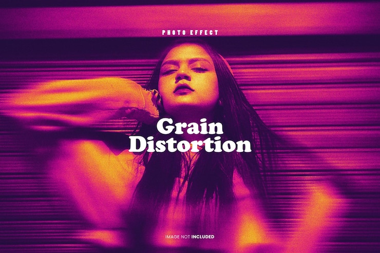 PSD efecto fotográfico de distorsión de grano