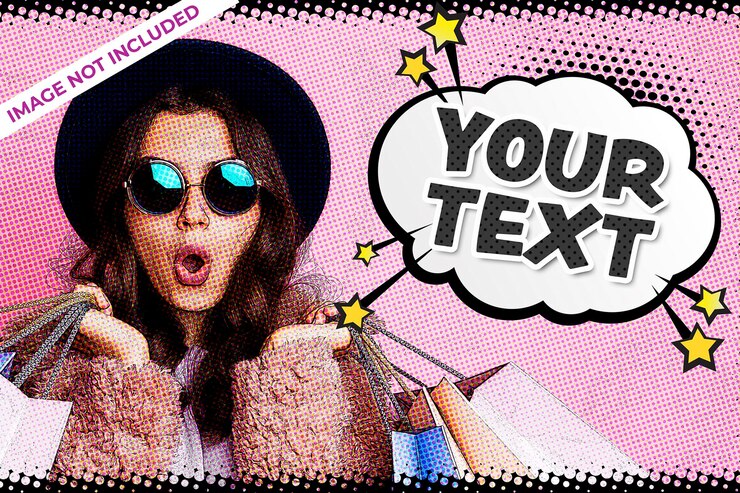 PSD efecto fotográfico de estilo pop art