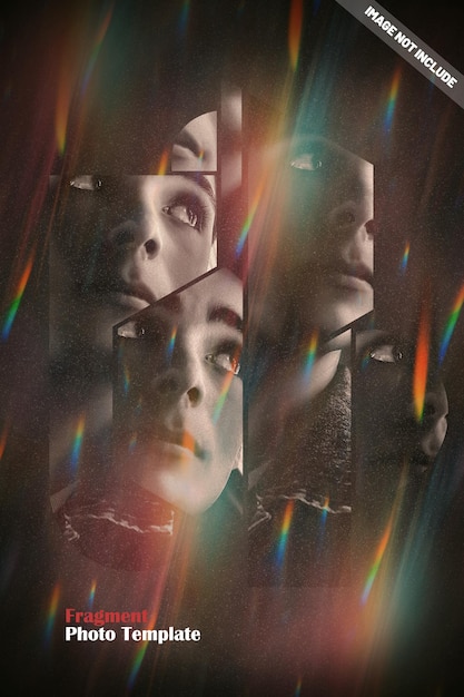 Efecto fotográfico de formas fragmentadas de retrato