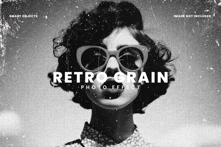 PSD efecto fotográfico de grano retro