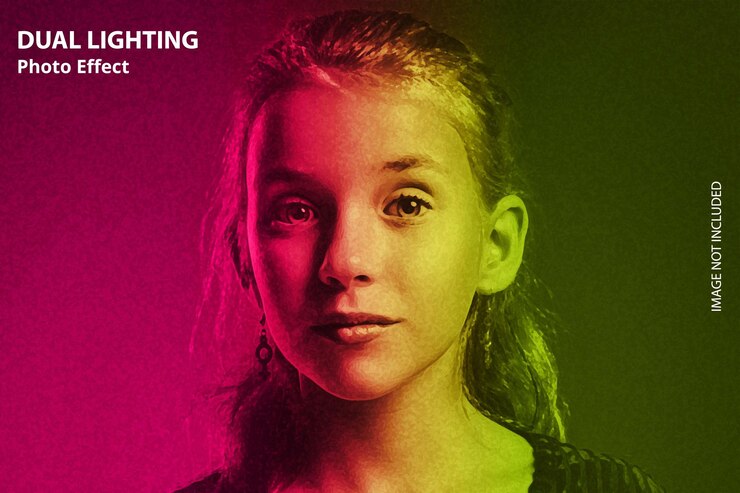 Efecto fotográfico de iluminación de doble color