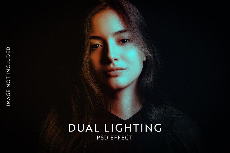 PSD efecto fotográfico de iluminación dual