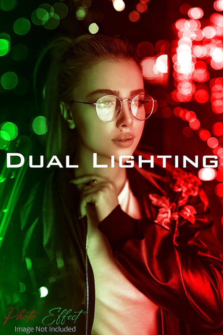 PSD efecto fotográfico de iluminación dual