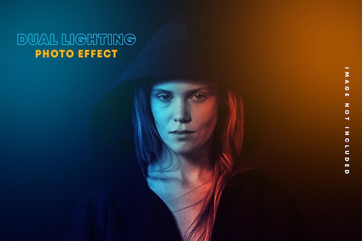 PSD efecto fotográfico de iluminación dual