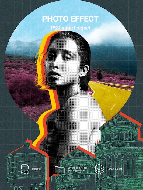 Efecto fotográfico de maximalismo tecnológico caótico