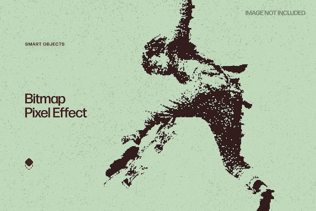 Efecto fotográfico monocromático de píxeles de mapa de bits