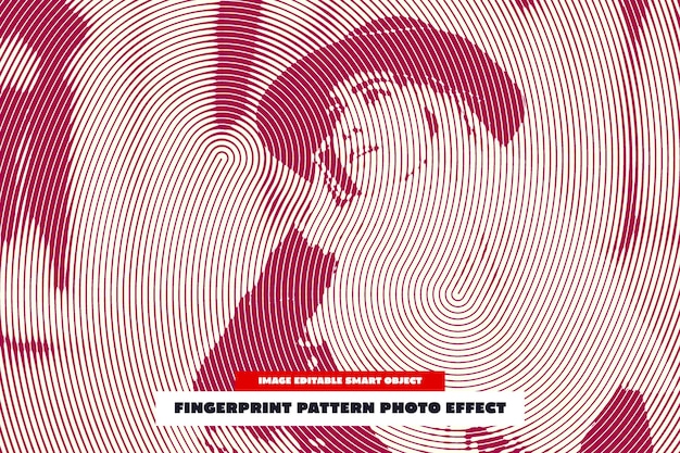 Efecto fotográfico de patrón de huella dactilar