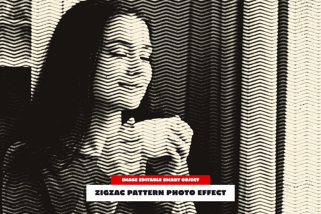 Efecto fotográfico de patrón de Zigzac