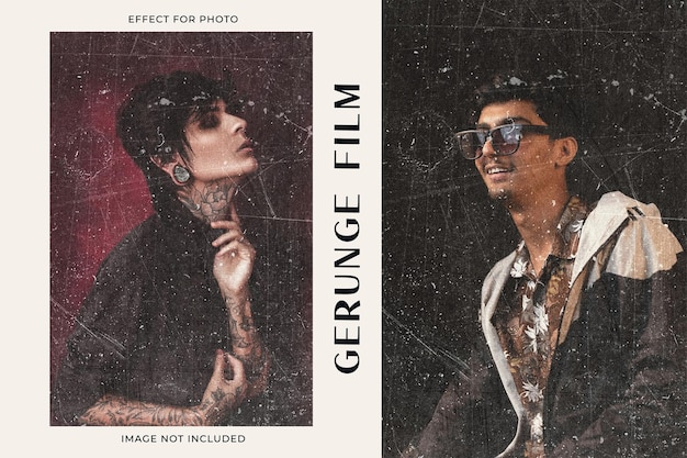 Efecto fotográfico de la película grunge