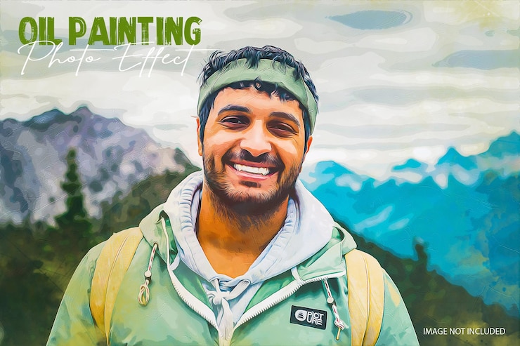PSD efecto fotográfico de pintura al óleo