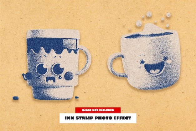 Efecto fotográfico de sello de tinta para cartel