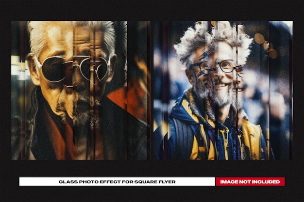 Efecto fotográfico de vidrio para el cuadrado