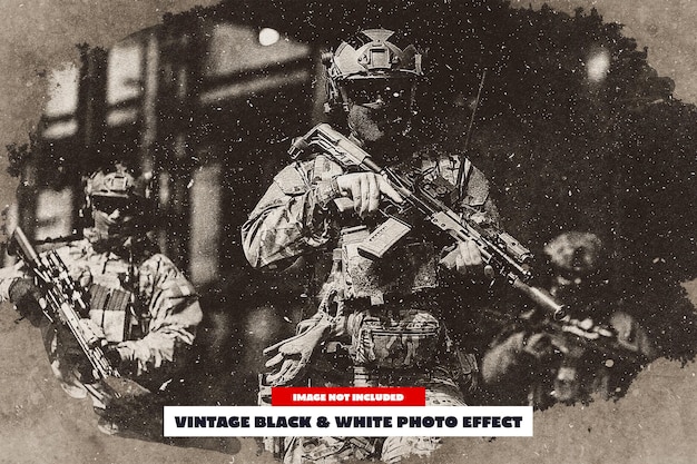 Efecto fotográfico vintage en blanco y negro