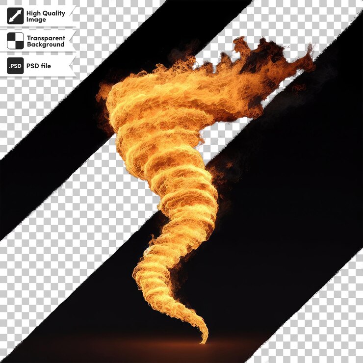 PSD efecto de fuego psd en fondo transparente