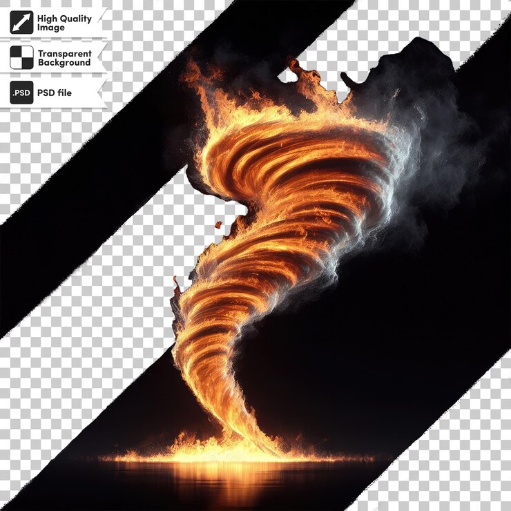 PSD efecto de fuego de psd en fondo transparente