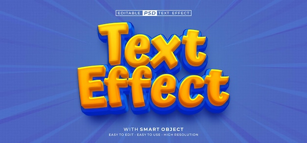 Efecto de fuente editable de estilo de efecto de texto 3d
