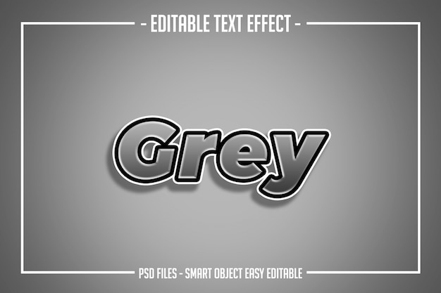 Efecto de fuente editable de estilo de texto gris simple