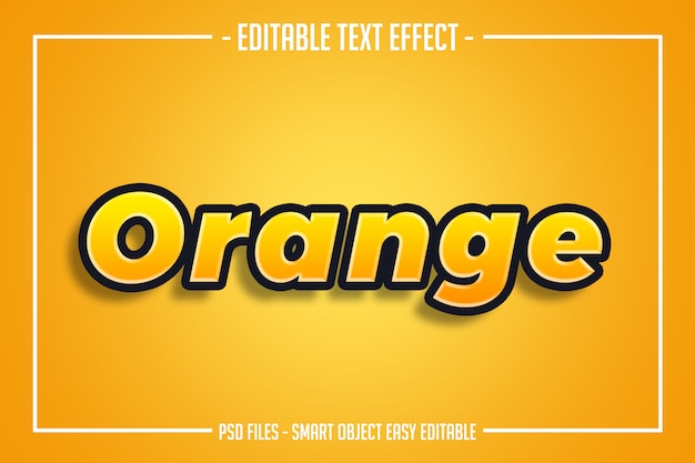 efecto de fuente editable moderno estilo de texto en negrita naranja