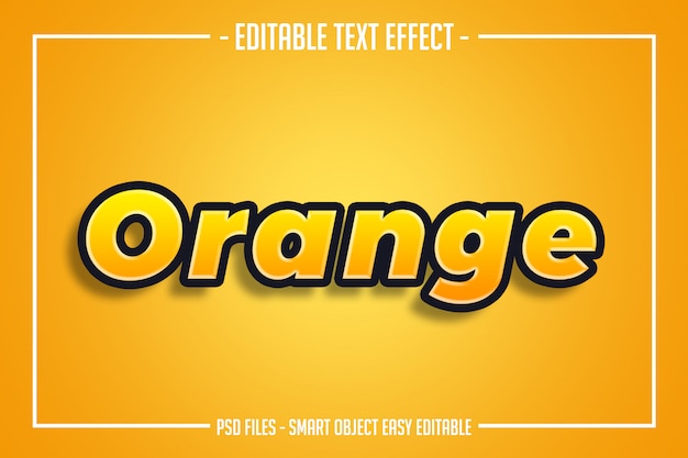 Efecto de fuente editable moderno estilo de texto en negrita naranja