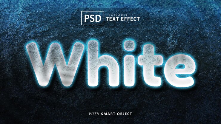 PSD efecto de fuente de neón editable de texto blanco