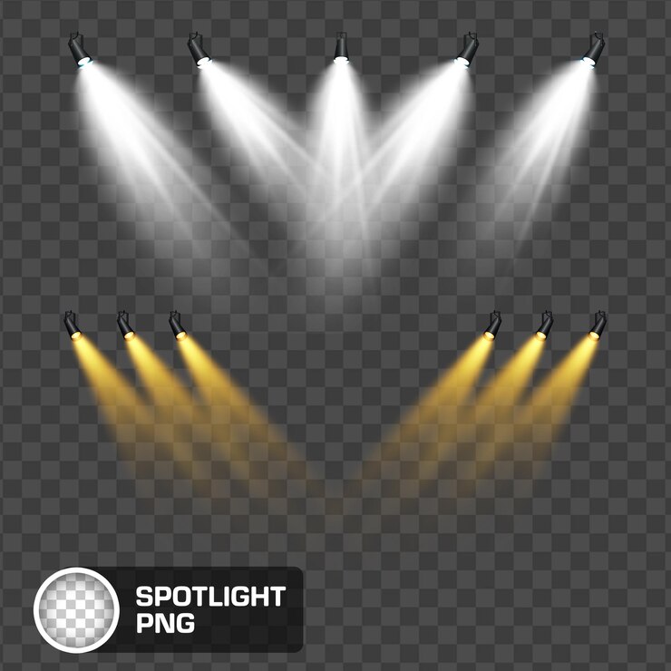 El efecto de haz transparente de la iluminación de la etapa PNG multidireccional en ángulo